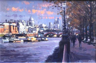 Walk at Sunset, the Thames